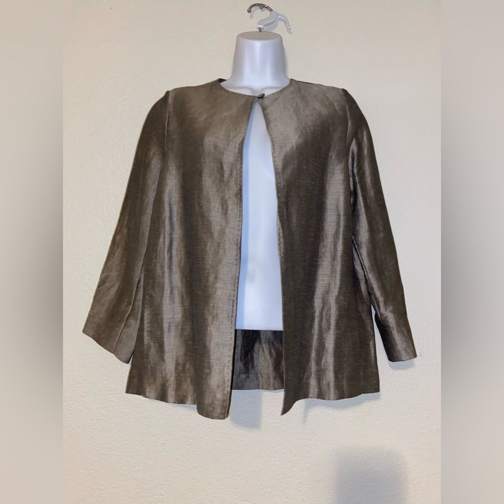 MaxMara Silk Flax Linen Blend Jacket Beige size 10 new without tags